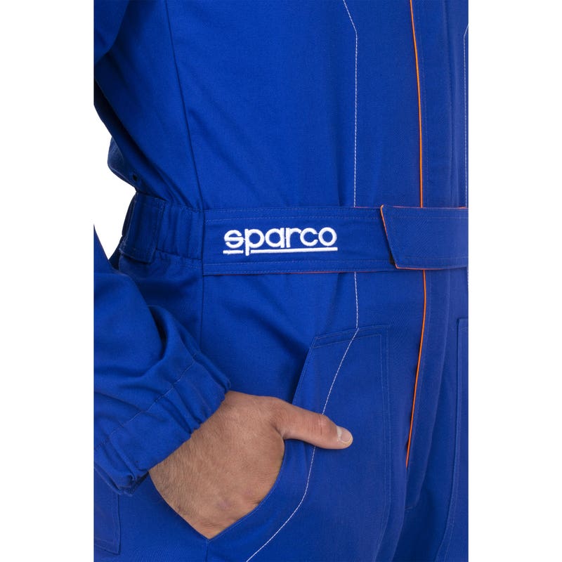 Sparco MS-4 – Blauw - Monteursoverall van polyester/katoen, niet-gehomologeerd, met verstelbare pasvorm