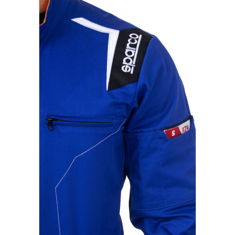Sparco MS-4 – Blauw - Monteursoverall van polyester/katoen, niet-gehomologeerd, met verstelbare pasvorm