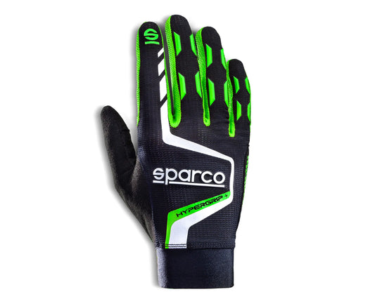 Sparco HYPERGRIP+ Groen - Premium gaming handschoenen met verbeterde pasvorm, gripzones en touchscreen-functie