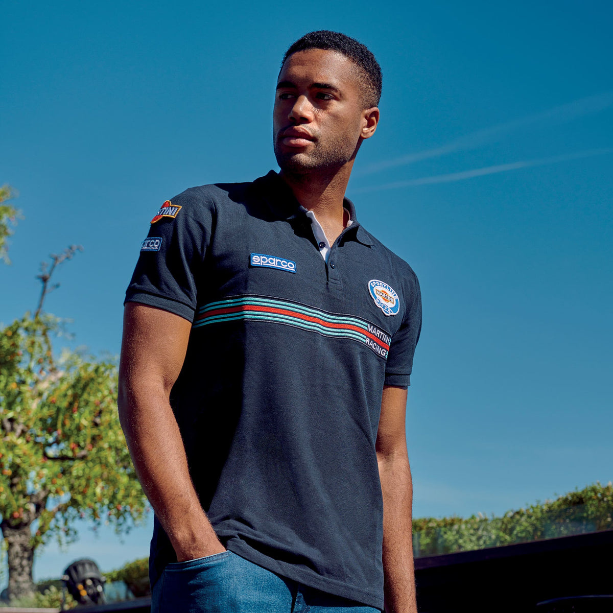 Sparco Polo Replica Martini Racing - Marineblauw