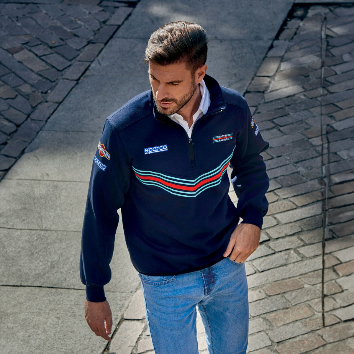 Sparco Half Zip Sweatshirt Martini Racing - Marineblauw