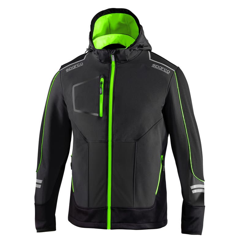 Softshell Jas met capuchon - YORK - Grijs, Groen