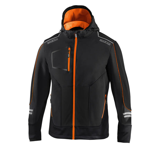 Sparco YORK – Technische Softshell Jas met Reflecterende Details en Afneembare Capuchon