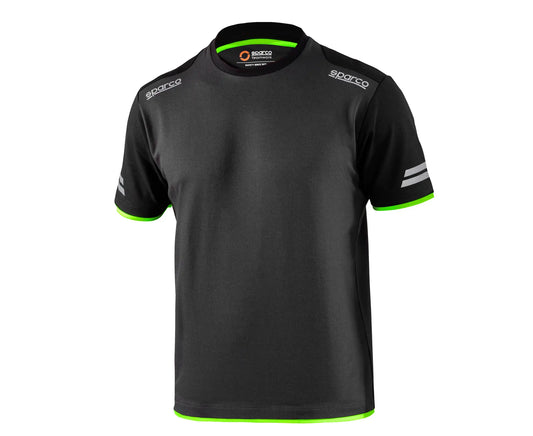 Sparco TUCSON T-shirt Grijs-Groen – Technisch Werkshirt met Reflecterende Details
