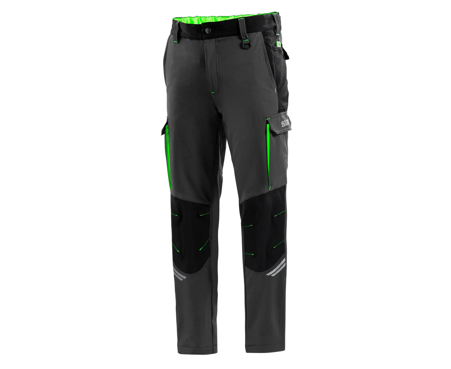 Sparco OREGON Werkbroek Grijs-Groen – Technische Stretch Werkbroek met Knieversteviging