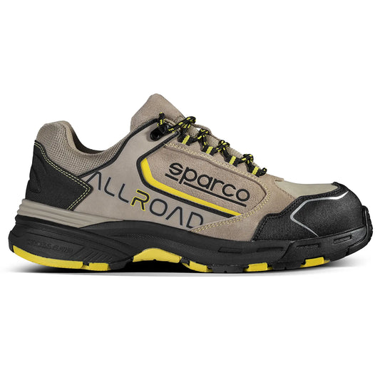 Sparco ALLROAD ROC – S3S veiligheidsschoen tan/geel met Phylon zool en waterafstotend nubuck
