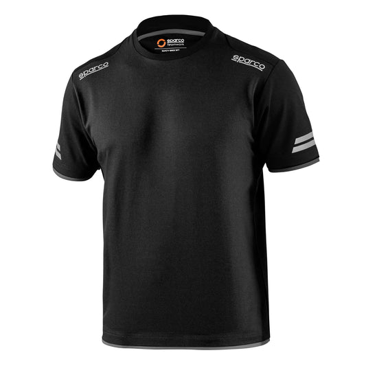 Sparco TUCSON T-shirt Zwart-Grijs – Technisch Werkshirt met Reflecterende Details