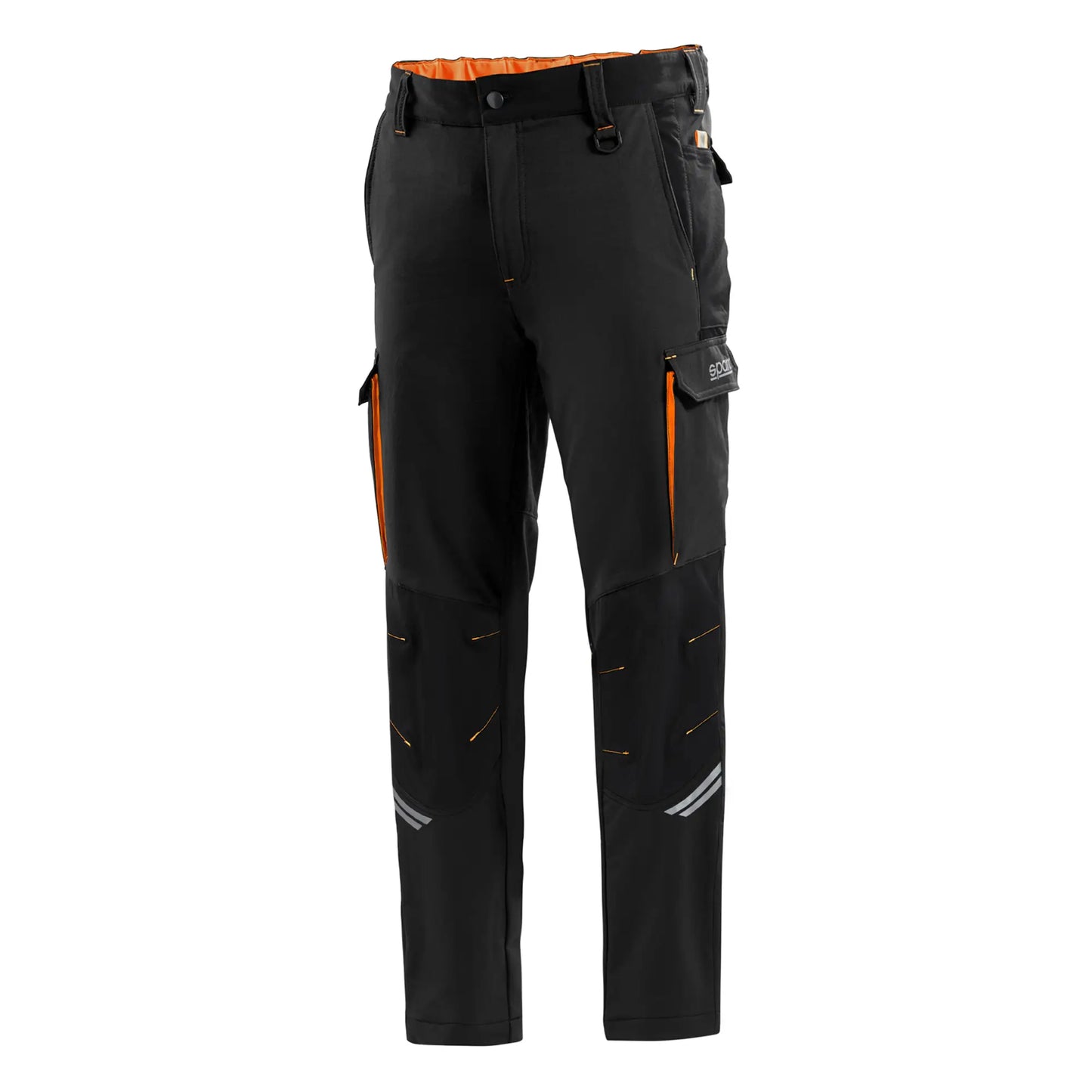 Sparco OREGON Werkbroek Zwart-Oranje – Technische Stretch Werkbroek met Knieversteviging