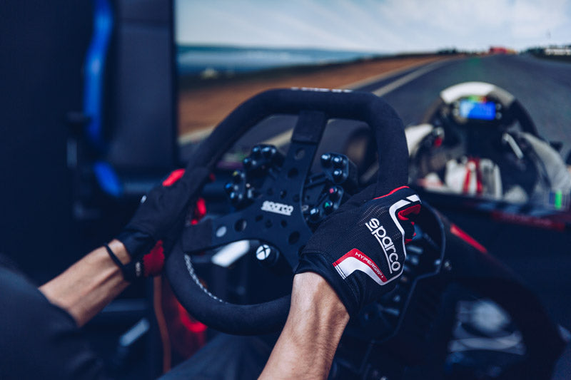 Sparco HYPERGRIP+ Geel - Premium gaming handschoenen met verbeterde pasvorm, gripzones en touchscreen-functie