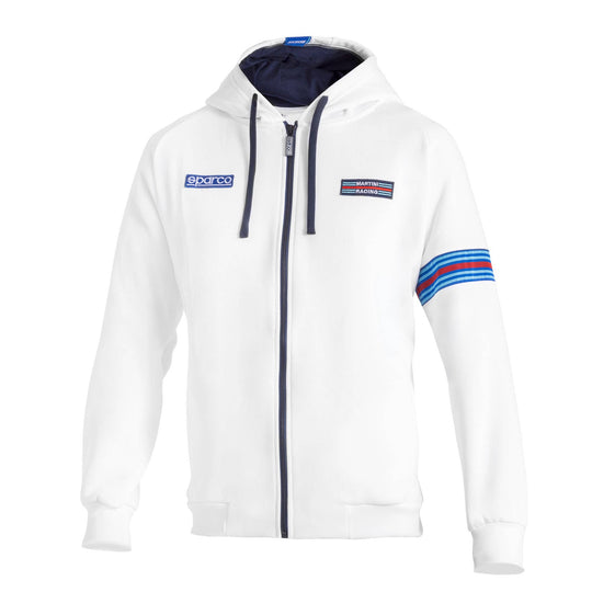 Sparco – Hoodie Full Zip Martini Racing MY25 – BMF0013D0W – Hoodie – Martini Racing – White/Navy – S-XXXL