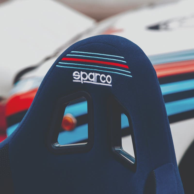 Sparco Racestoel Pro 2000 QRT Martini Racing Racestoel Martini Racing Blauw - Achteraanzicht
