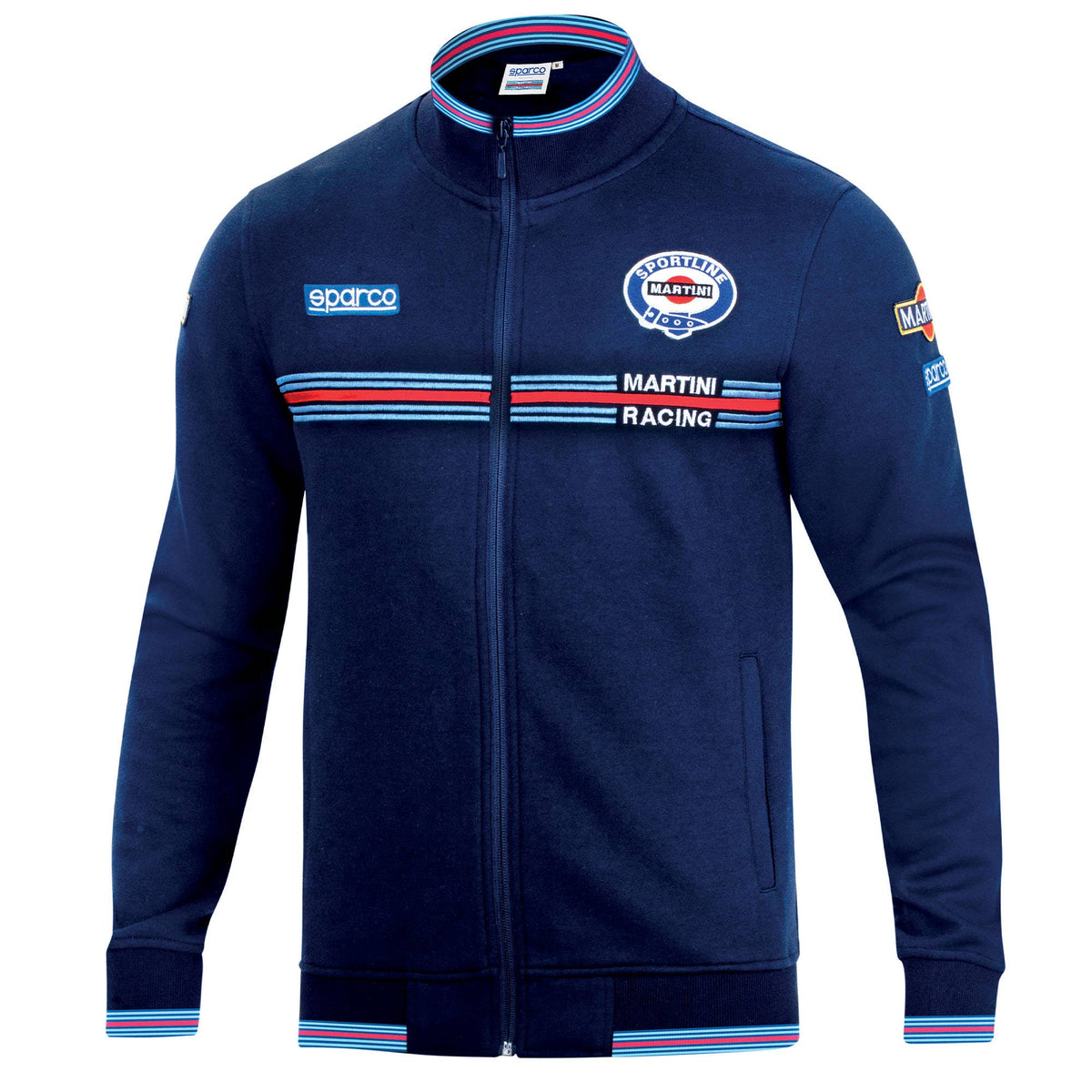 Sparco Full Zip Martini Racing Sweater - Navy