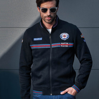 Sparco Full Zip Martini Racing Sweater - Black