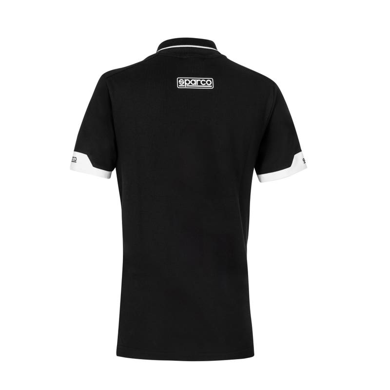 Sparco Poloshirt Zip Dames MY2024 013036L Poloshirt Lifestyle Wit/Marineblauw/Zwart XS-L - Zijaanzicht