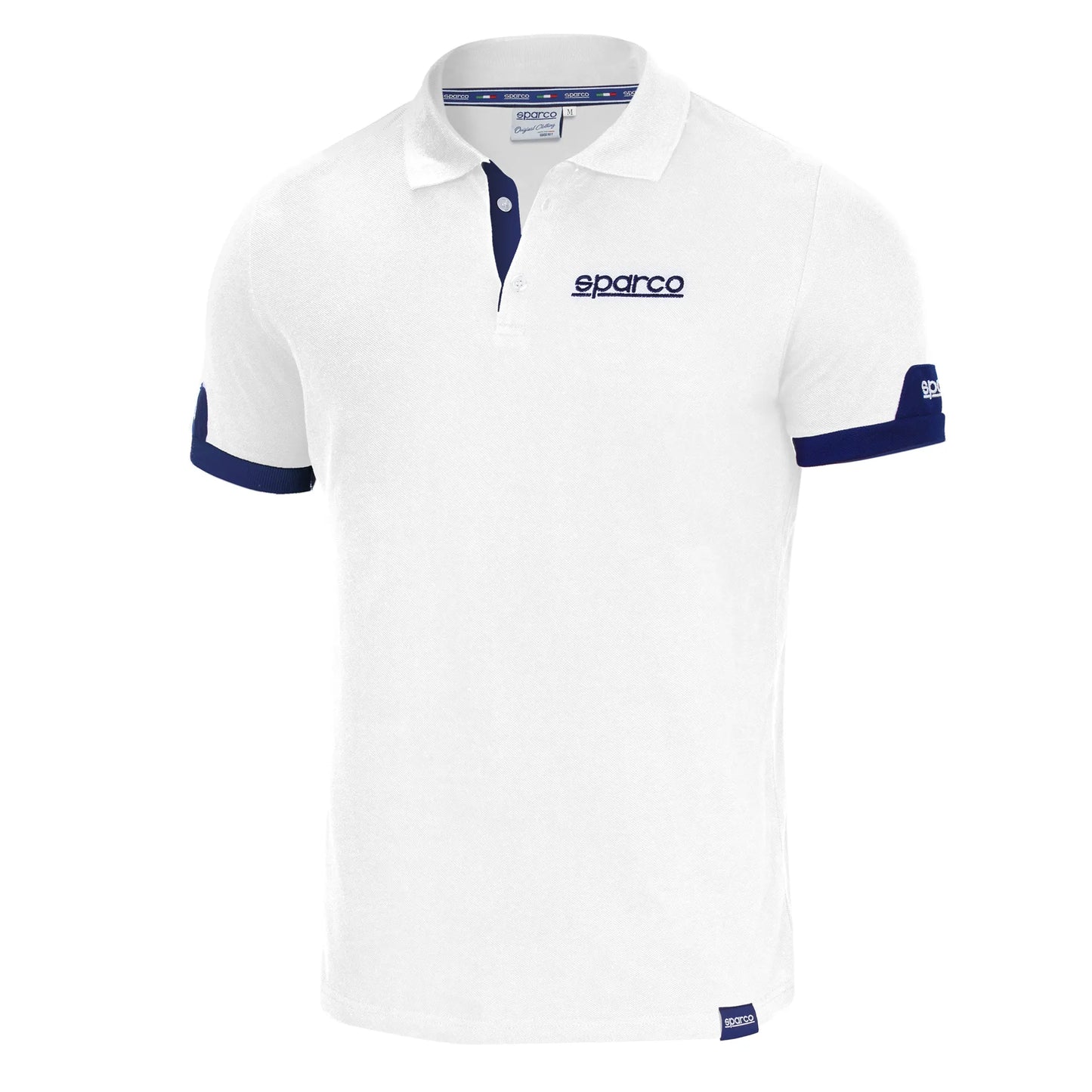 Sparco Poloshirt Corporate 01322 Poloshirt Lifestyle Wit/Marineblauw/Zwart S-XXL - Hoofdafbeelding