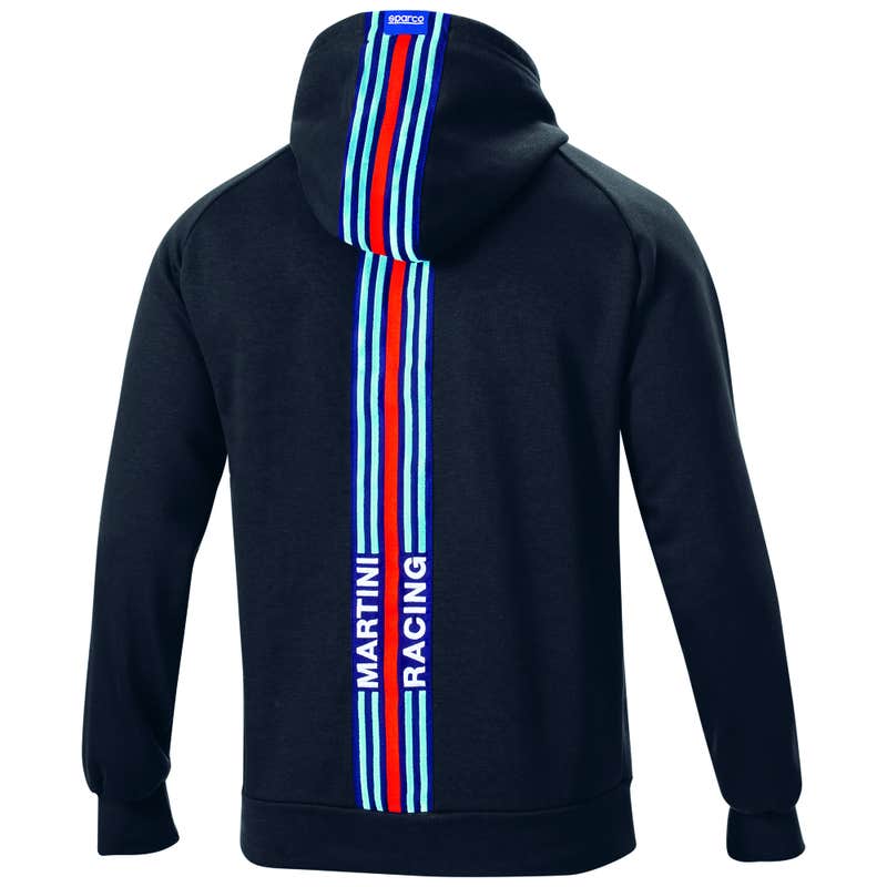 Sparco Martini Racing Hoodie Big Stripes - gemaakt in Italië - Zwart - Maat XL