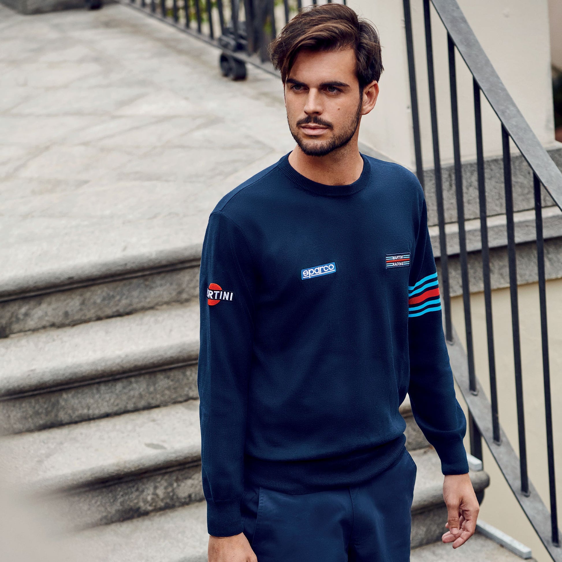 Sparco Cotton Crewneck Sweatshirt MARTINI- - Detail