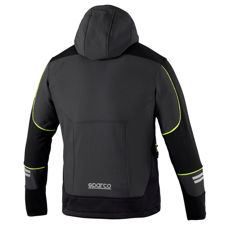Softshell Jas met capuchon - YORK - Grijs, Geel