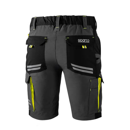 Sparco Atlanta Work Shorts - Grey/Yellow