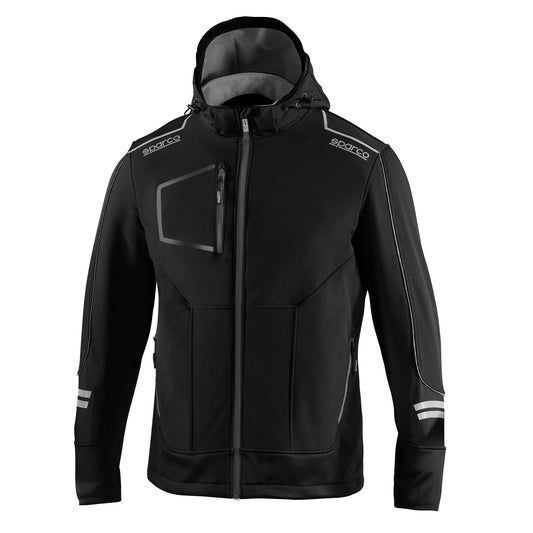 Softshell Jas met capuchon - YORK - Zwart, Grijs
