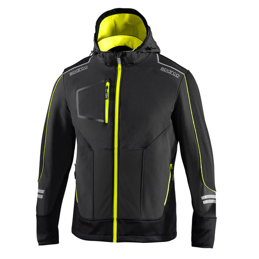 Softshell Jas met capuchon - YORK - Grijs, Geel