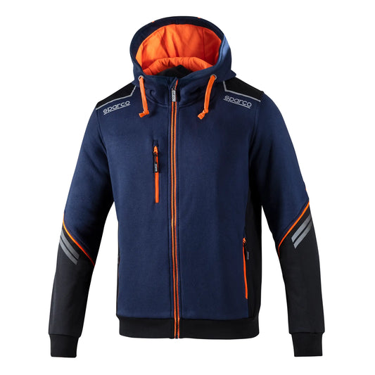 Sparco Vest COLORADO Tech Hooded Full Zip Werkvest - Blauw-Oranje