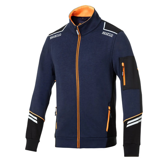 Sparco ALABAMA Tech Full Zip Werksweater – Blauw-Oranje