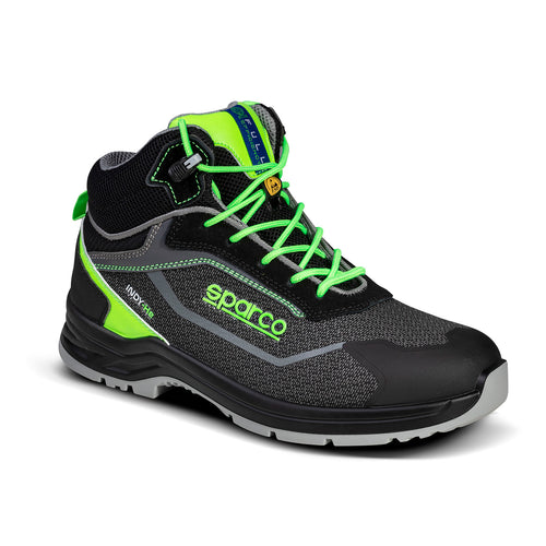 Sparco – Indy-HE Ranger S3S SR FO LG – Safety Shoes – Black/Green