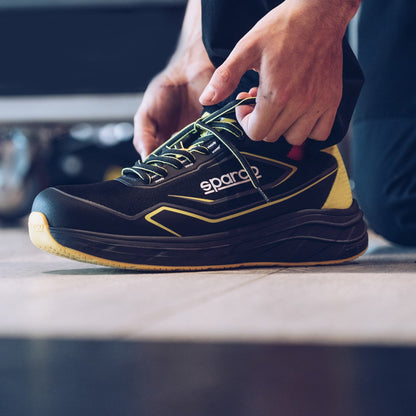 Sparco Werkschoenen S1PS - Teamwork Luton - Zwart/Geel - Maat 38-48