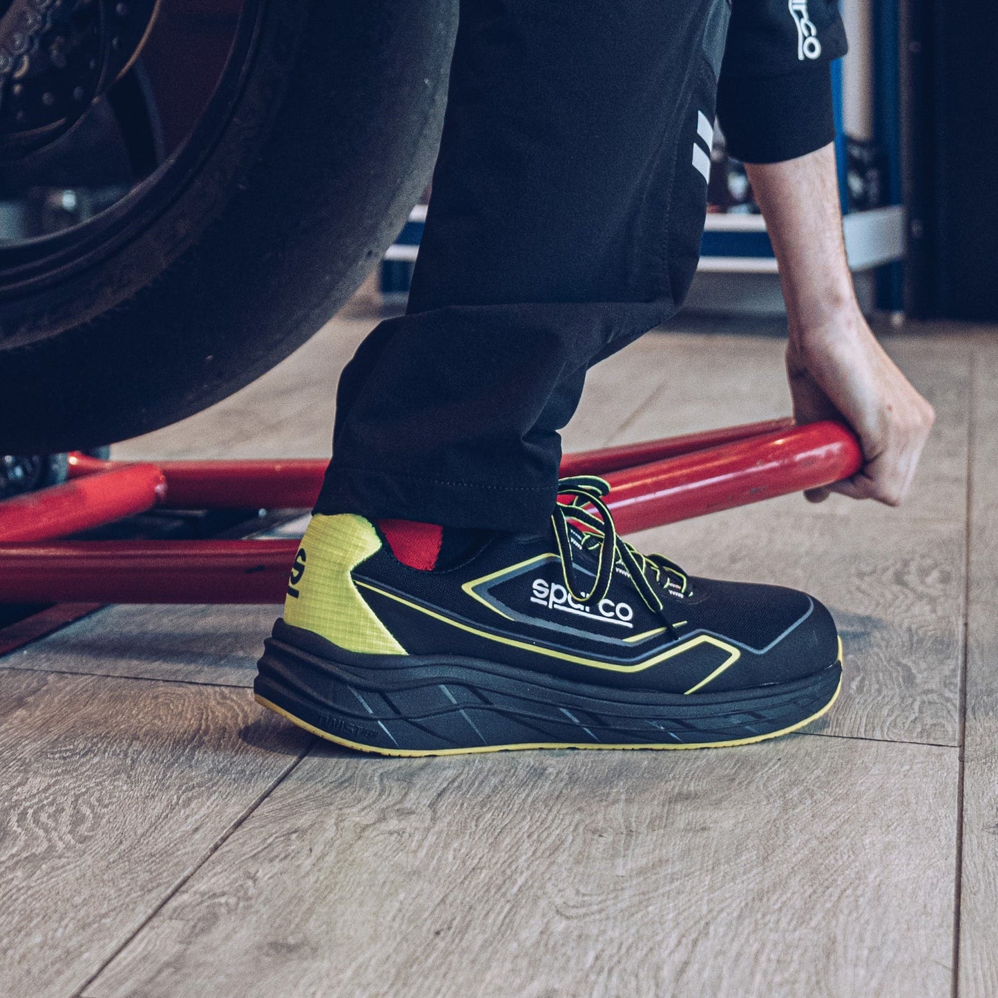 Sparco Werkschoenen S1PS - Teamwork Luton - Zwart/Geel - Maat 38-48