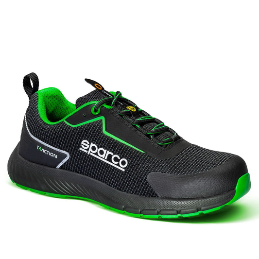 Sparco – Traction Sanyo S1PS SR FO HRO – Work Shoes – Black/Green