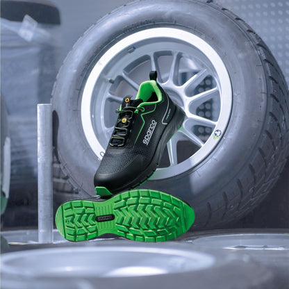 Sparco – Traction Sanyo S1PS SR FO HRO – Work Shoes – Black/Green