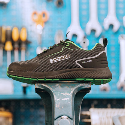 Sparco – Traction Sanyo S1PS SR FO HRO – Work Shoes – Black/Green