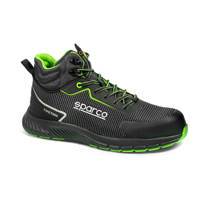 Sparco Werkschoenen S3S - Traction Naoki - Zwart/Groen - Maat 38-48