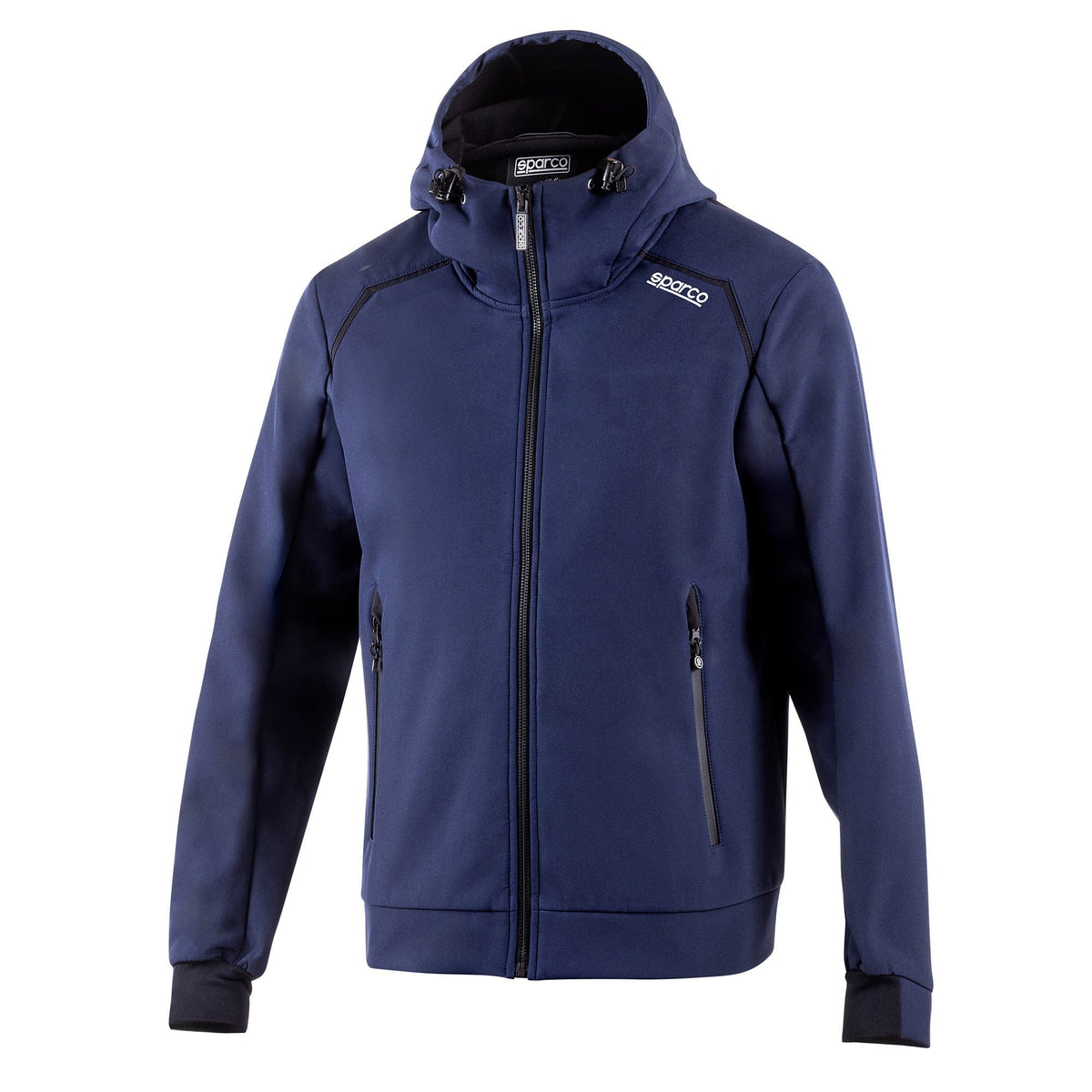 Sparco SL Hooded Softshell Jas - Zwart/Blauw