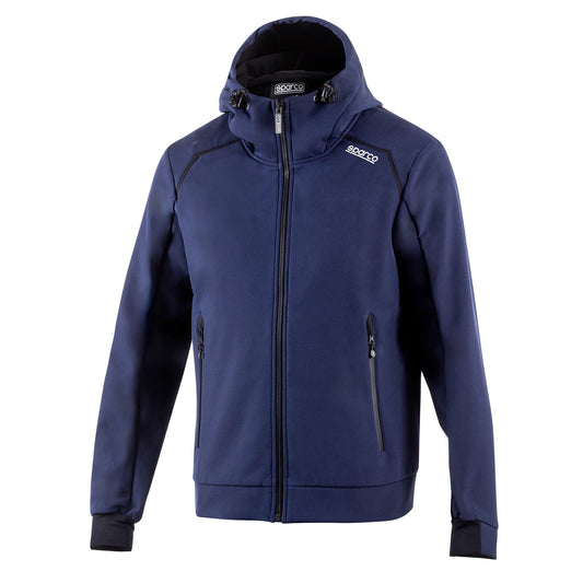Sparco SL Hooded Softshell Jas - Zwart/Blauw