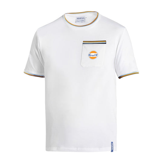 Sparco – T-Shirt Gulf Pocket – BML0005 – T-Shirt – Gulf – White/Navy – XS-XXXL