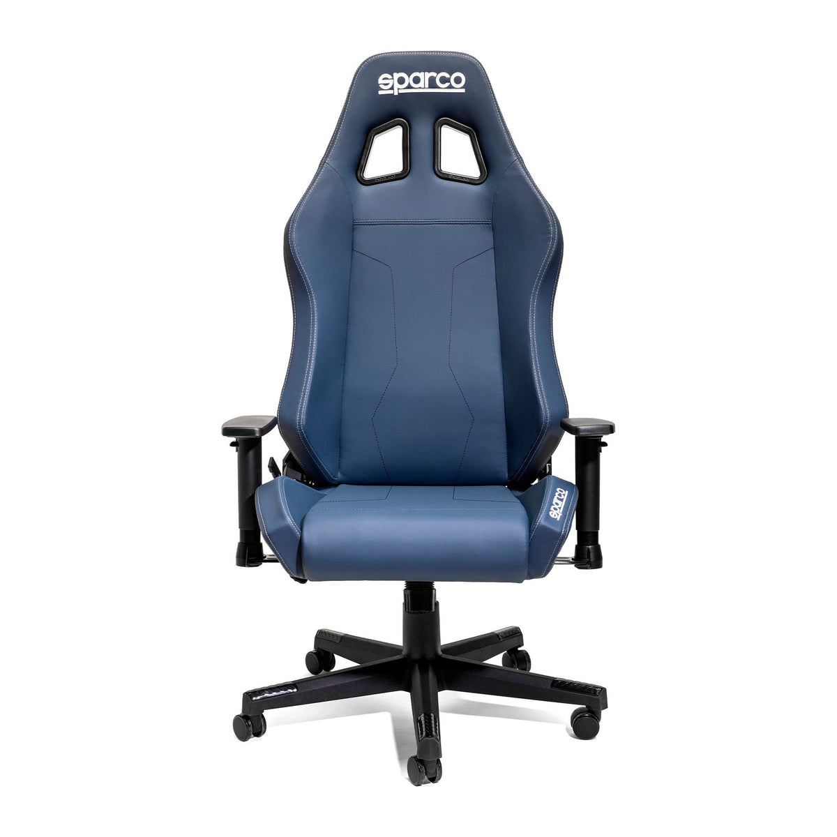 Sparco Coach Gamestoel en Bureaustoel Marineblauw/Grijs - Voorkant