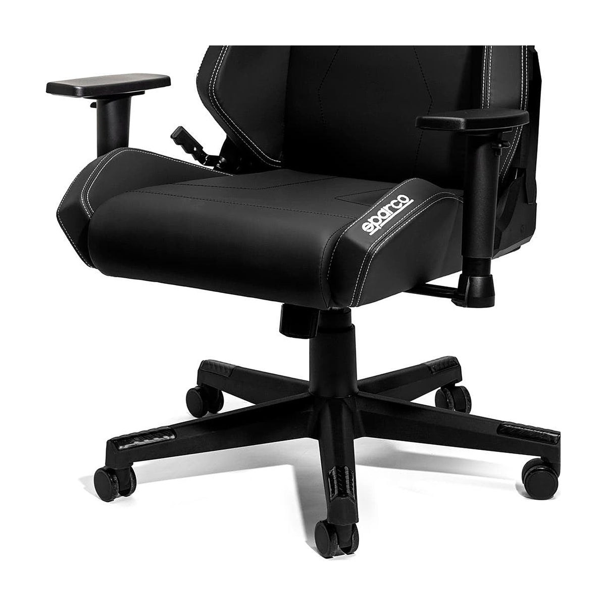 Sparco Coach Gamestoel en Bureaustoel Zwart - Detail onderstel met gasveer en wielen