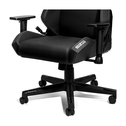 Sparco Coach Gamestoel en Bureaustoel Zwart - Detail onderstel met gasveer en wielen