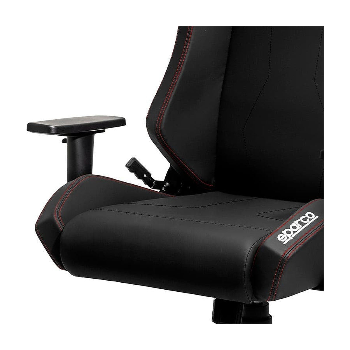 Sparco Coach Gamestoel en Bureaustoel Zwart/Rood - Detail 2D-armleuning en zitting