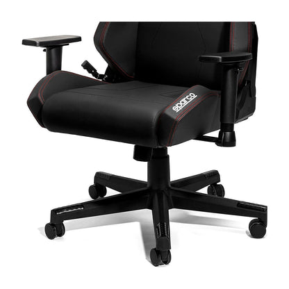 Sparco Coach Gamestoel en Bureaustoel Zwart/Rood - Detail onderstel met gasveer en wielen