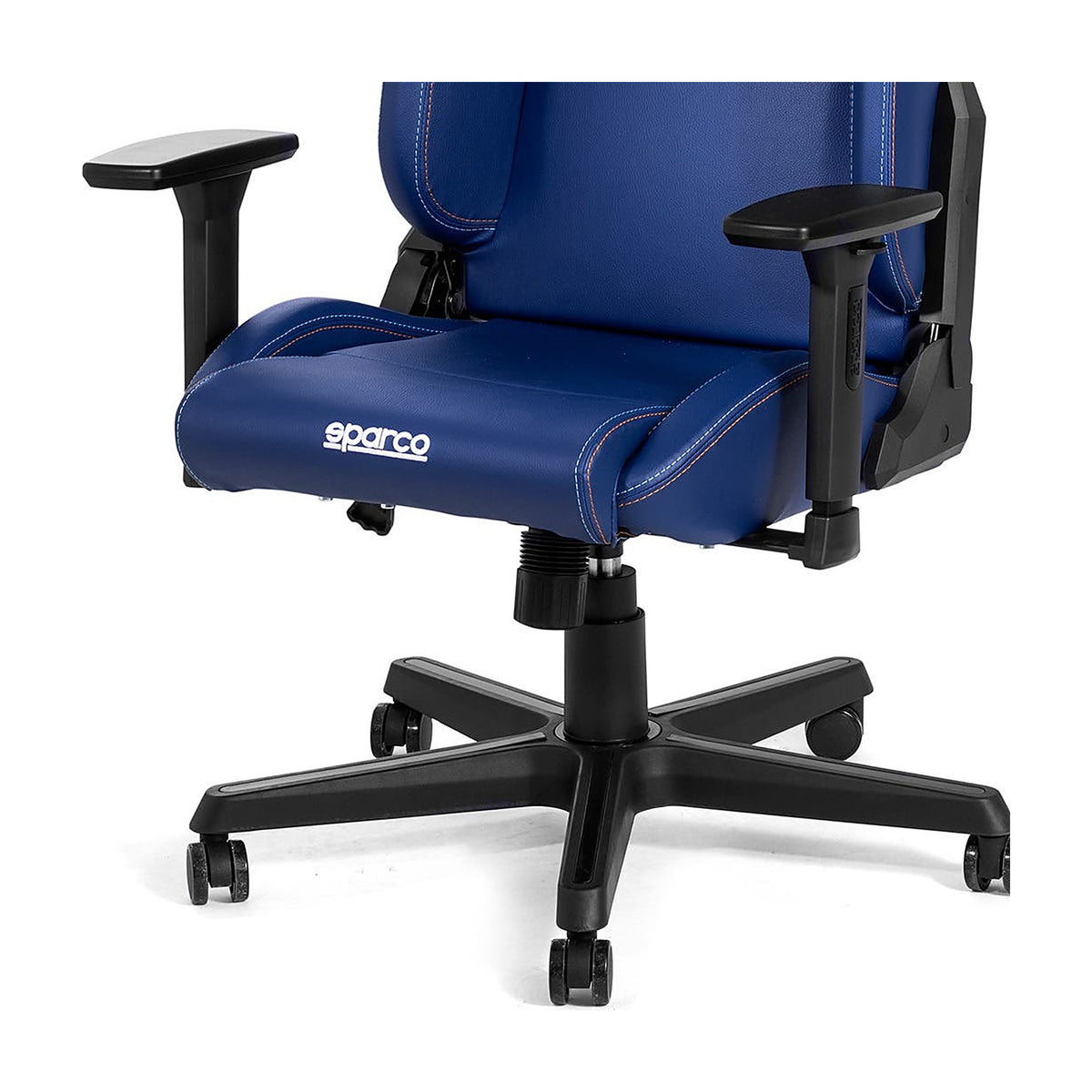 Sparco Icon Gulf Gamestoel en Bureaustoel Marineblauw - Detail onderstel met gasveer en wielen