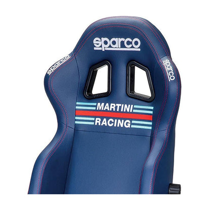 Sparco Icon Martini Racing Gamestoel en Bureaustoel Marineblauw - Detail hoofdsteun met logo