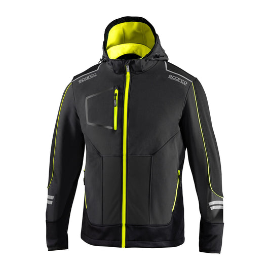 Sparco Tech York Softshell Jas Grijs/Geel - Voorkant