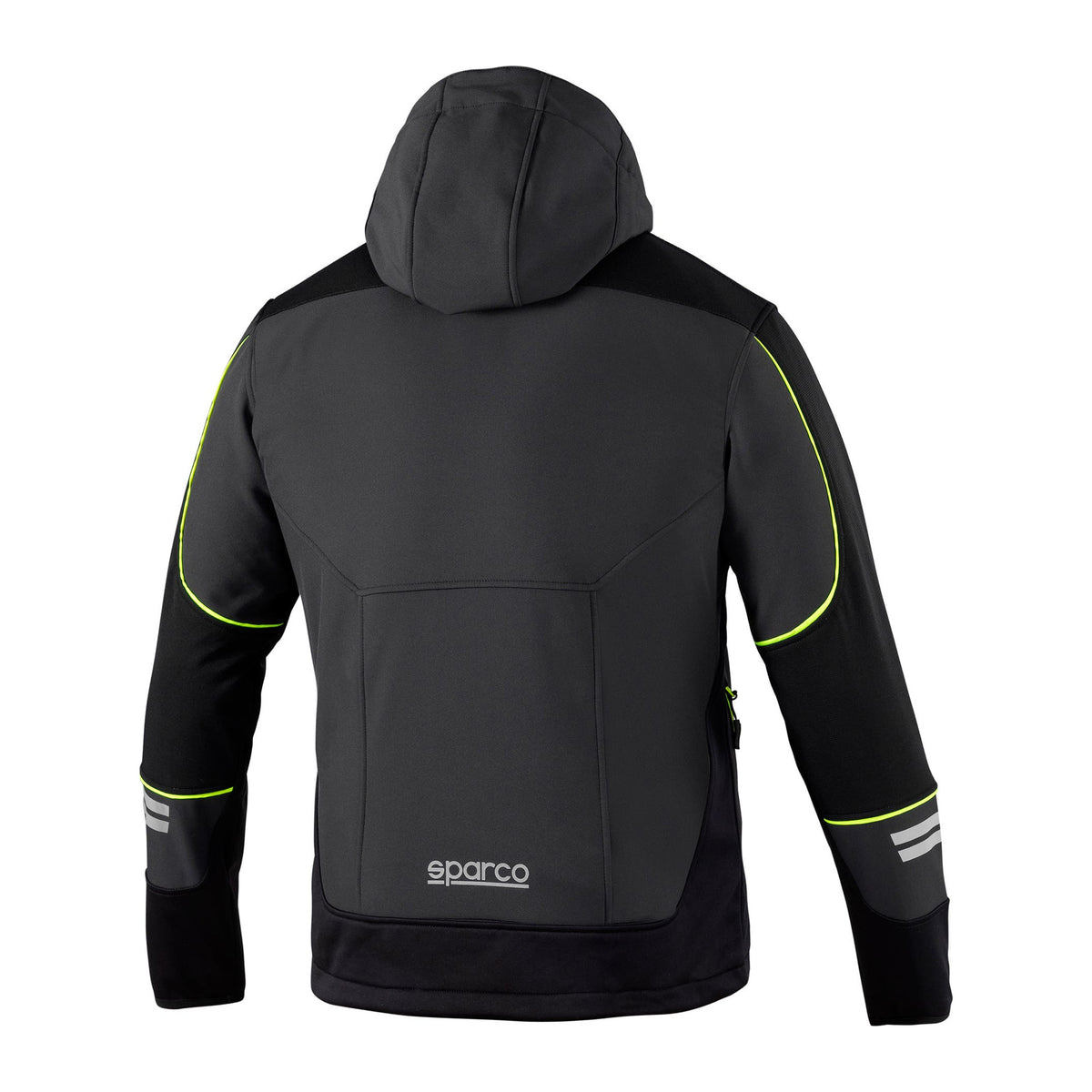 Sparco Tech York Softshell Jas Grijs/Geel - Achterkant