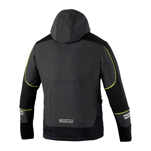 Sparco Tech York Softshell Jas Grijs/Geel - Achterkant