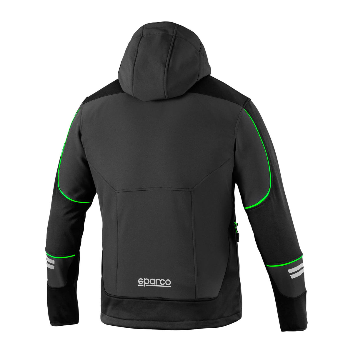 Sparco Tech York Softshell Jas Grijs/Groen - Achterkant