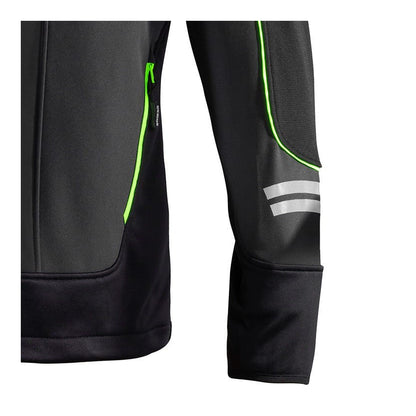 Sparco Tech York Softshell Jas Grijs/Groen - Detail zijzak met rits en reflecterende mouwbanden