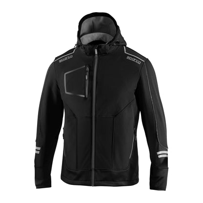 Sparco Tech York Softshell Jas Zwart/Grijs - Voorkant